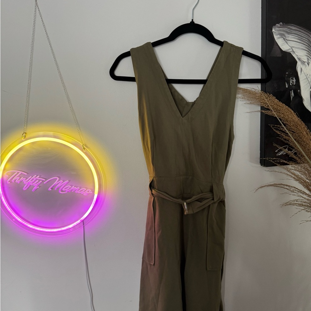 Harve Benard Olive Green Sleeveless Dress
